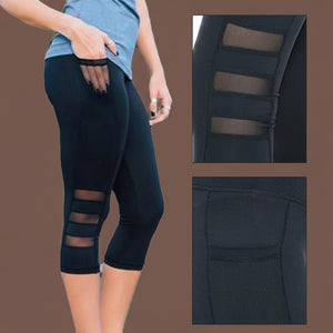 Women's capri leggings for yoga and gym workouts - front view