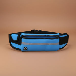 Velocity water-resistant sports running belt and fanny pack - full product view blue colour