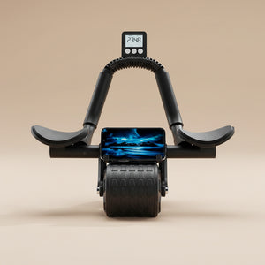 Elbow Support Automatic Rebound Abdominal Wheel Core Muscle Ab Trainer with Counter Display Fitness Exercise Roller Wheel
