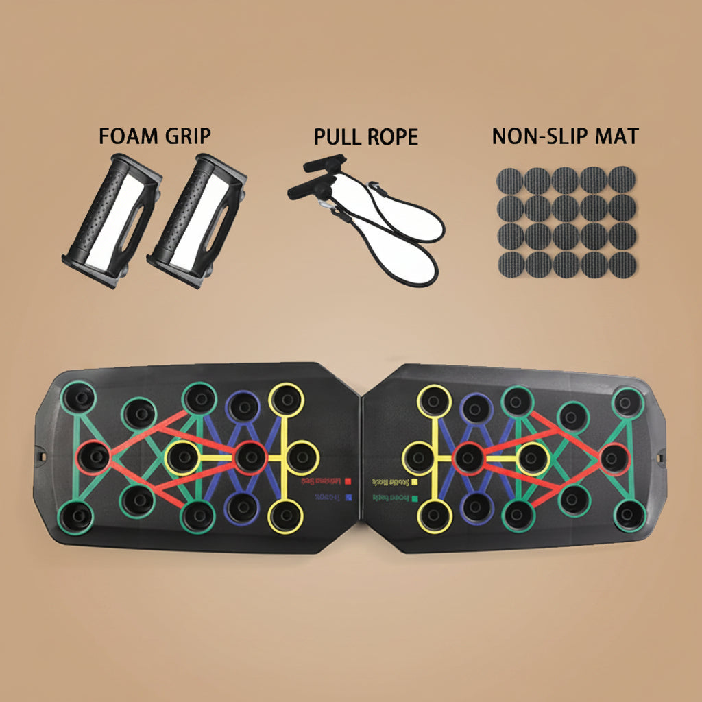 Portable Foldable Push-Up Board Set with Handles Multifunctional Fitness Equipment for Chest Abdomen Arms Back Training