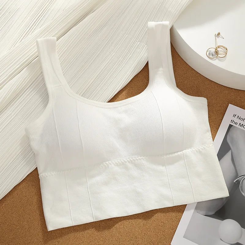 Women Seamless Sports Bra Breathable Fitness Crop Top Beautiful Back Push up Underwear Slim Elastic Sleeveless Vest