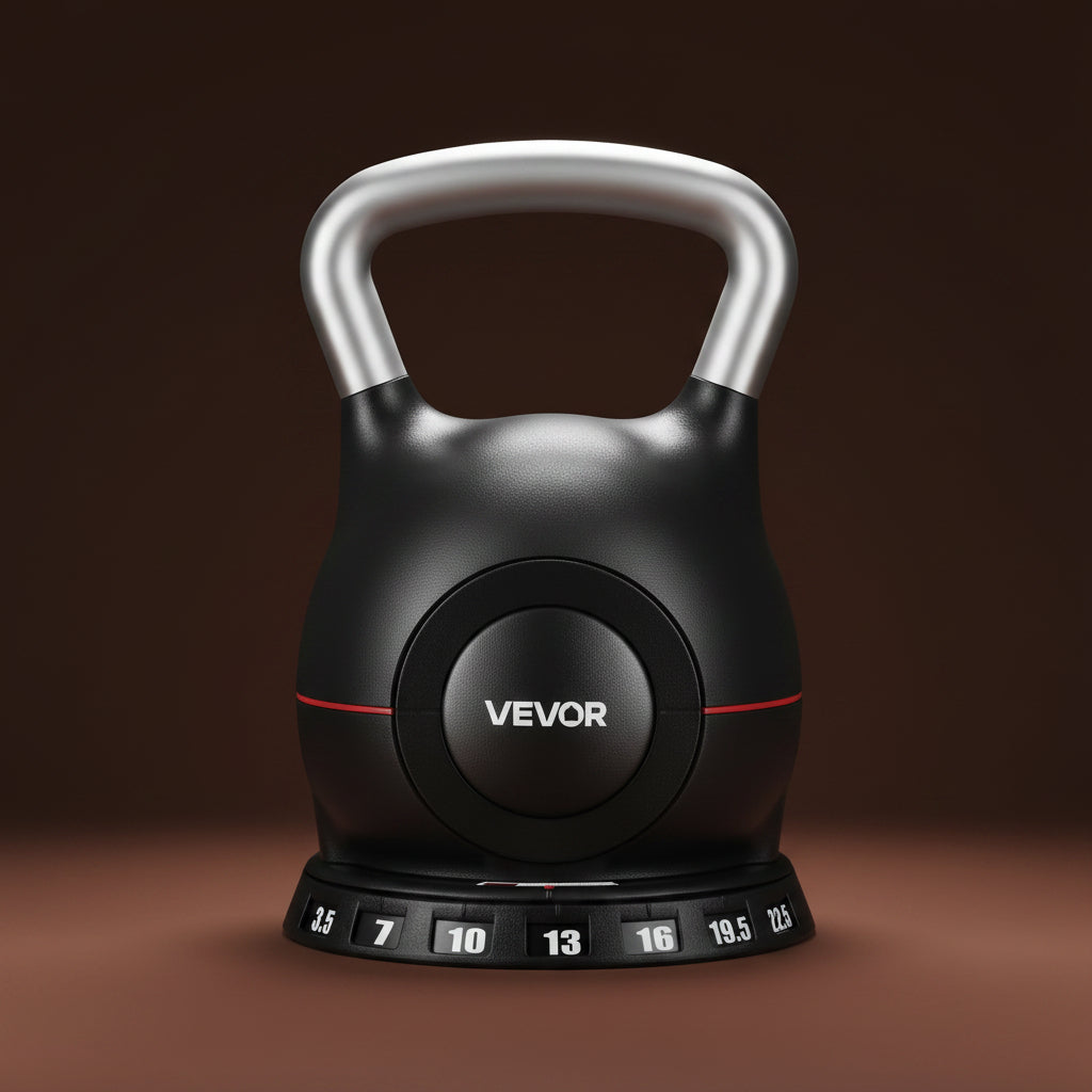 Kettlebell, Adjustable Kettlebell with 7 Weight Levels (3.5, 7, 10, 13, 16, 19.5, 22.5 Lbs), Die-Cast Aluminum and ABS Material, for Grip Strength Training, Full-Body Workout & Cross-Training