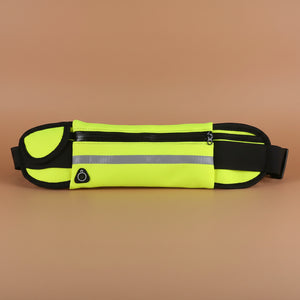 Velocity water-resistant sports running belt and fanny pack - full product view green
