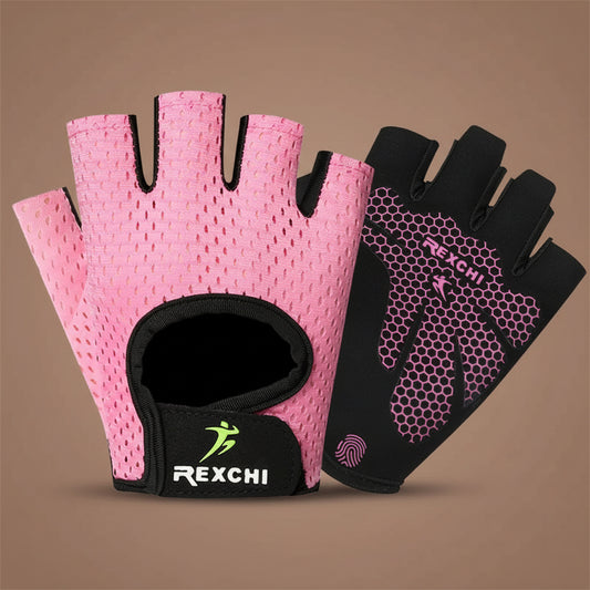 Summer Women Men Silicone Non-Slip Sweat-Proof Breathable Fitness Sports Outdoor Bike Half-Finger Gloves Gym Power Bicycle Glove