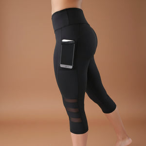 Women's capri sport leggings for yoga and gym - full length view