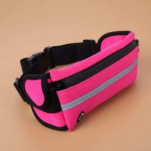 Velocity water-resistant sports running belt and fanny pack - full product view pink