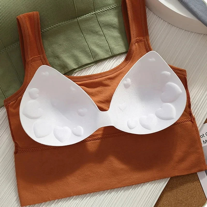 Women Seamless Sports Bra Breathable Fitness Crop Top Beautiful Back Push up Underwear Slim Elastic Sleeveless Vest