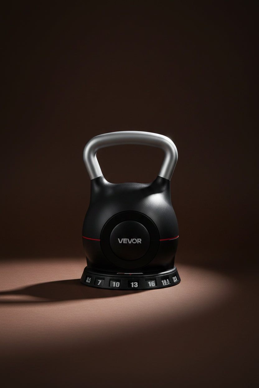 Kettlebell, Adjustable Kettlebell with 7 Weight Levels (3.5, 7, 10, 13, 16, 19.5, 22.5 Lbs), Die-Cast Aluminum and ABS Material, for Grip Strength Training, Full-Body Workout & Cross-Training